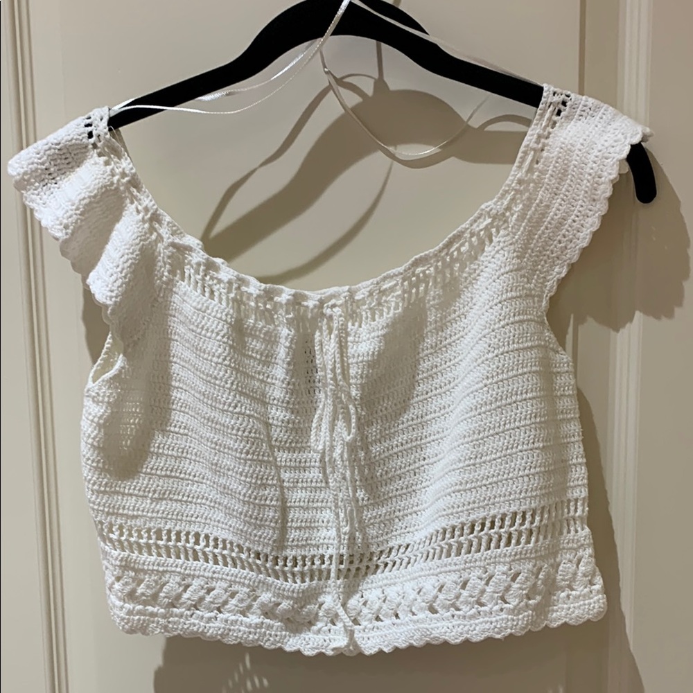 White Crochet Women's Top